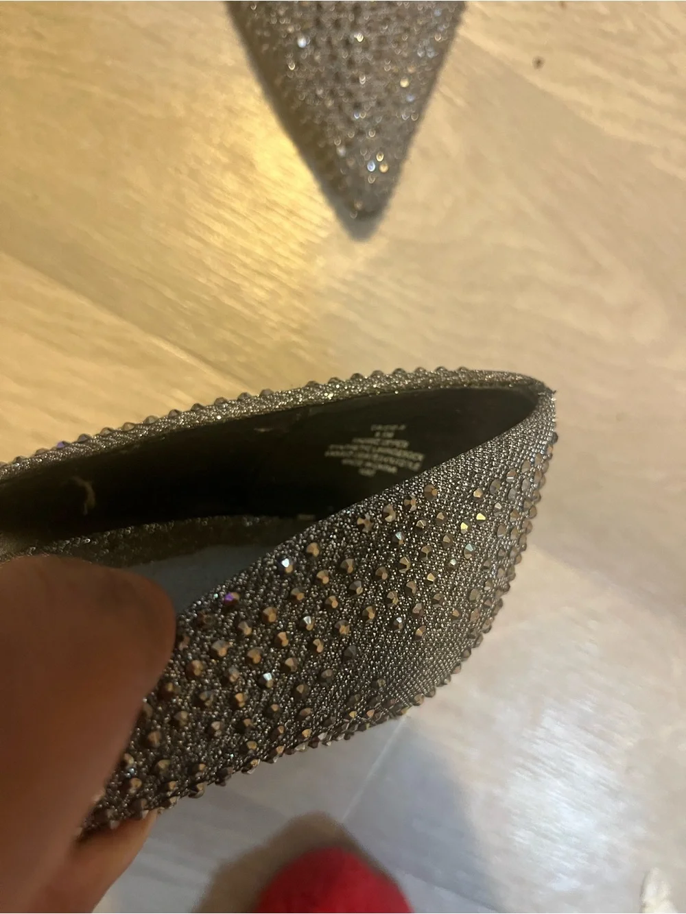 Steve Madden Gunmetal Crystal Embellished‎ Pointed-Toe Pumps